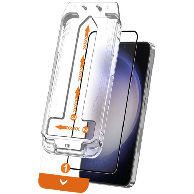 Fullface Αντιχαρακτικό Γυαλί Προστασίας Οθόνης - Samsung Galaxy S24 - Crong EasyShield Premium Tempered Glass - 2 Τεμάχια - Black