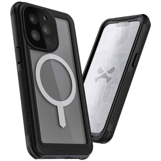 Ghostek Nautical 4 - Ανθεκτική Αδιάβροχη Θήκη MagSafe με Περιστρεφόμενο Κλιπ Ζώνης - Apple iPhone 13 Pro - Clear