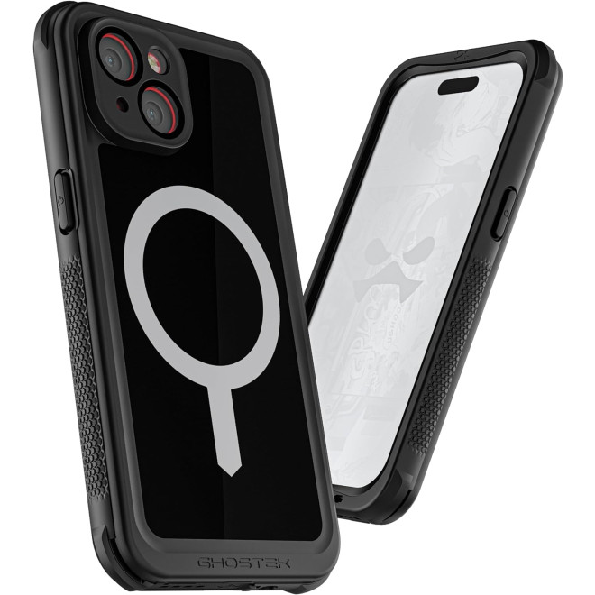 Ghostek Nautical 4 - Ανθεκτική Αδιάβροχη Θήκη MagSafe με Περιστρεφόμενο Κλιπ Ζώνης - Apple iPhone 15 - Black