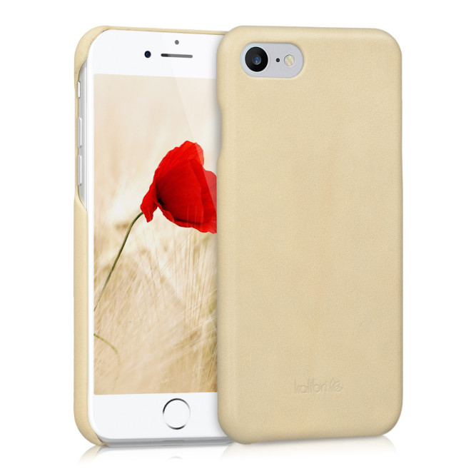 Kalibri Σκληρή Δερμάτινη Θήκη Apple iPhone SE 2022 / 2020 / 8 / 7 - Beige
