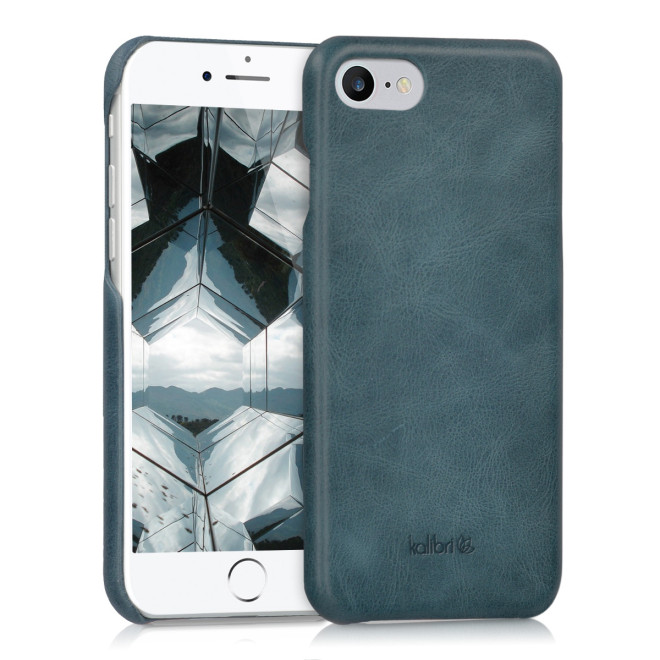 Kalibri Σκληρή Δερμάτινη Θήκη Apple iPhone SE 2022 / 2020 / 8 / 7 - Dark Blue