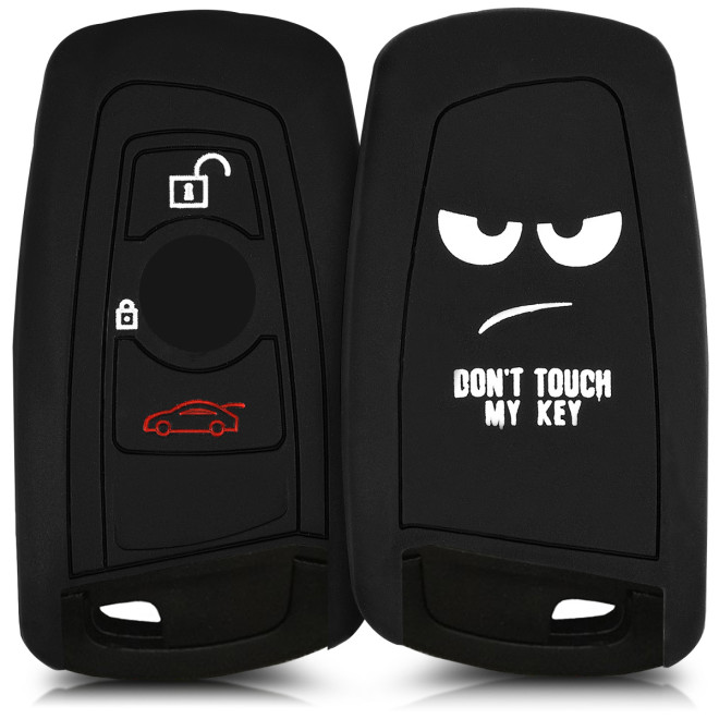 KW Θήκη Κλειδιού BMW - Σιλικόνη - 3 Κουμπιά (only Keyless Go) - White / Black 