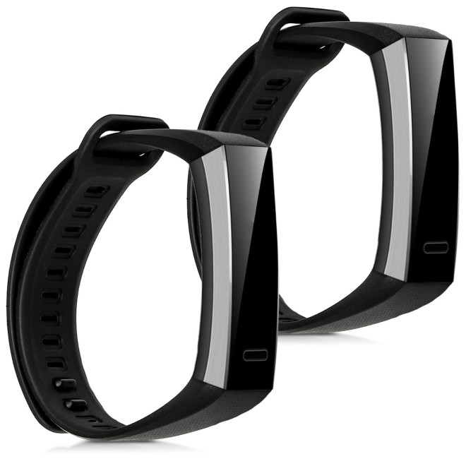 KW Ανταλλακτικό Λουράκια Σιλικόνης Huawei Band 2 / Band 2 Pro - 2 Τεμάχια - Black