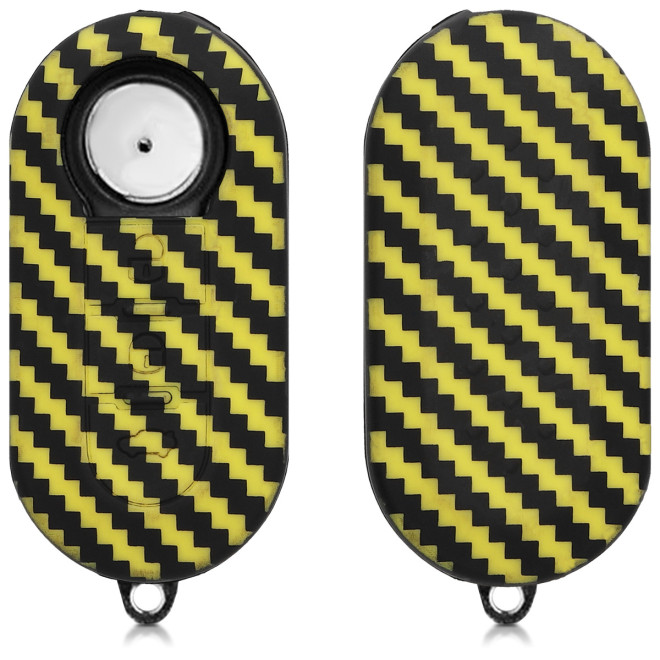 KW Θήκη κλειδιού - Fiat Lancia - Σιλικόνη - 3 κουμπιά - Yellow / Black