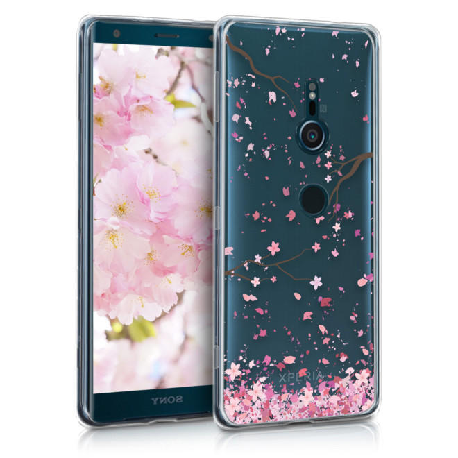 KW Θήκη Σιλικόνης Sony Xperia XZ3 - Light Pink / Dark Brown / Transparent