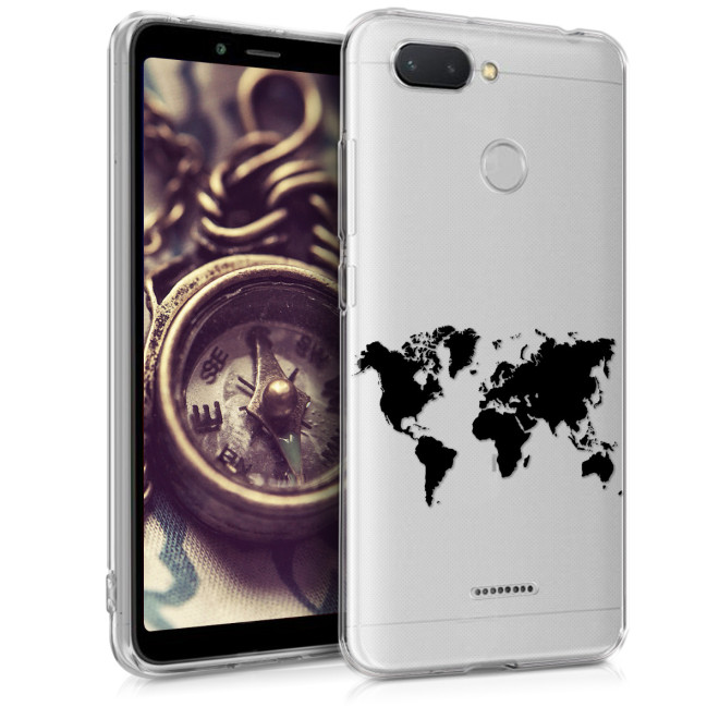 KW Θήκη Σιλικόνης Xiaomi Redmi 6 - World Map