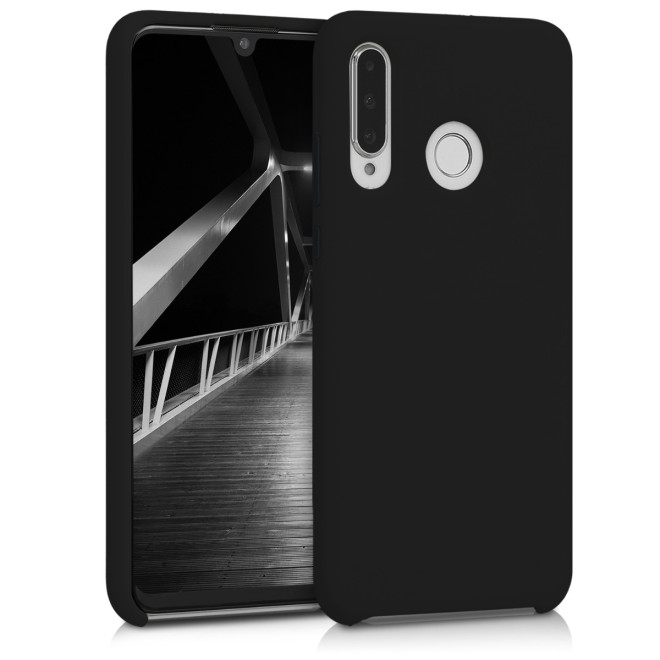 KW Θήκη Σιλικόνης Huawei P30 Lite - Soft Flexible Rubber - Black Matte