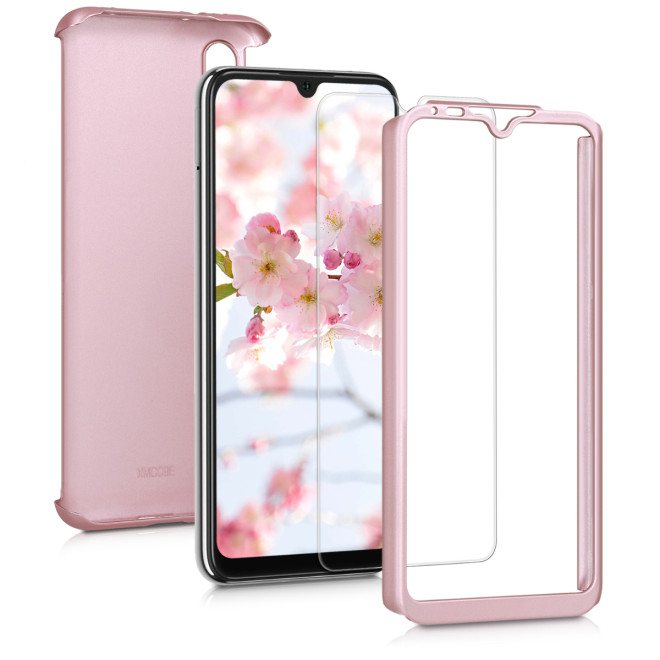 KW Θήκη Full Body Xiaomi Mi A3 & Tempered Glass - Metallic Rose Gold