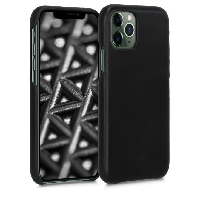 Kalibri Σκληρή Δερμάτινη Θήκη Apple iPhone 11 Pro Max - Smooth Genuine Leather Hard Case - Black