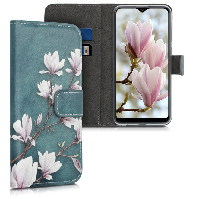 KW Θήκη - Πορτοφόλι Samsung Galaxy A10 - Leather Protective Flip Cover - Taupe / White / Blue Grey