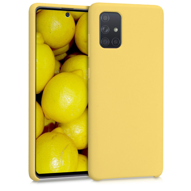 KW Θήκη Σιλικόνης Samsung Galaxy A71 - Soft Flexible Rubber Protective Cover - Yellow Matte