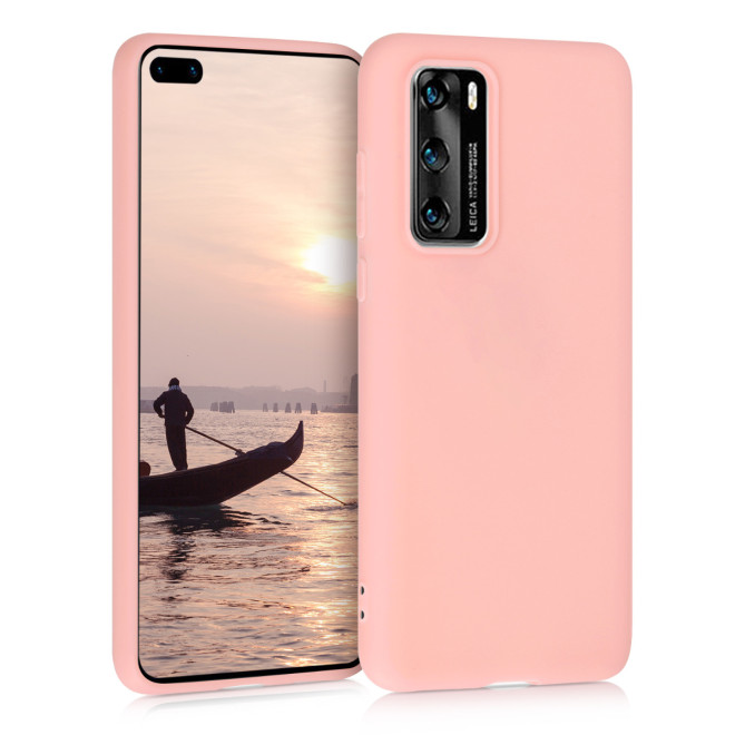 KW Θήκη Σιλικόνης Huawei P40 - Rose Gold Matte