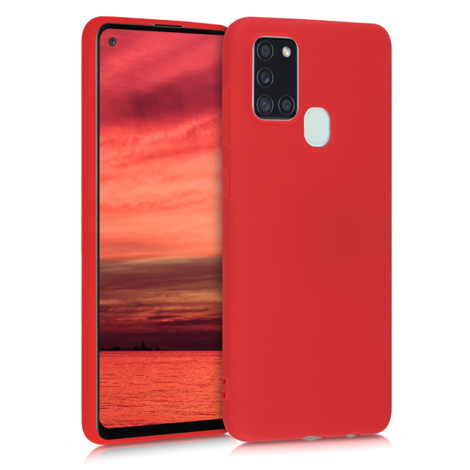 KW Θήκη Σιλικόνης Samsung Galaxy Samsung Galaxy A21s - Red Matte