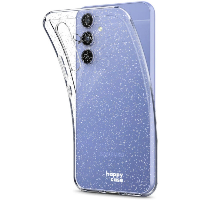 HappyCase Διάφανη Θήκη Σιλικόνης Samsung Galaxy A54 - Glitter Print