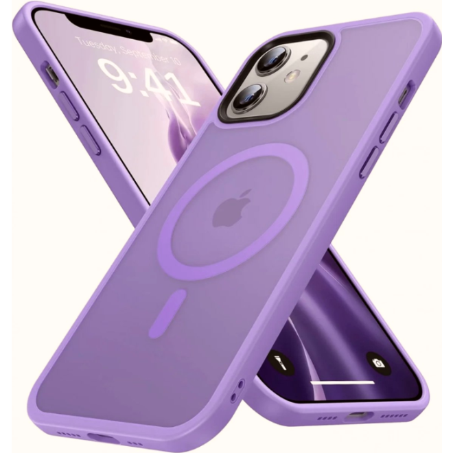 HappyCase Ημιδιάφανη Σκληρή Θήκη MagSafe - Apple iPhone 12 / 12 Pro - Matte Lila