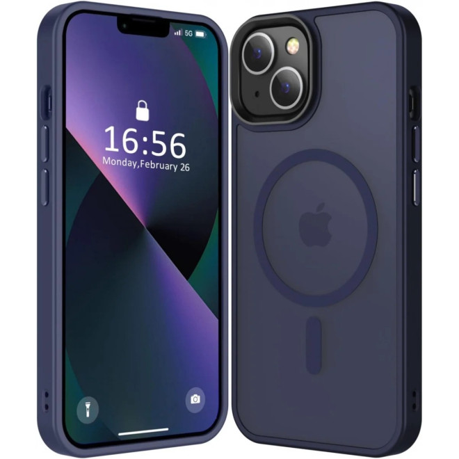 HappyCase Ημιδιάφανη Σκληρή Θήκη MagSafe - Apple iPhone 15 Plus - Matte Dark Blue 