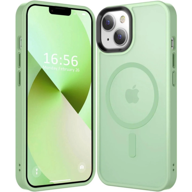 HappyCase Ημιδιάφανη Σκληρή Θήκη MagSafe - Apple iPhone 15 Plus - Matte Green 