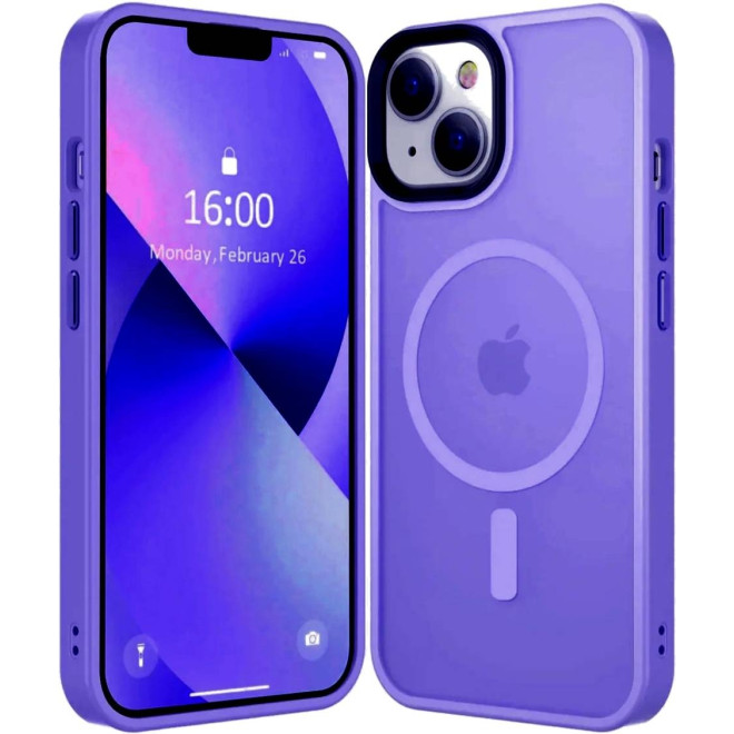 HappyCase Ημιδιάφανη Σκληρή Θήκη MagSafe - Apple iPhone 15 Plus - Matte Lila