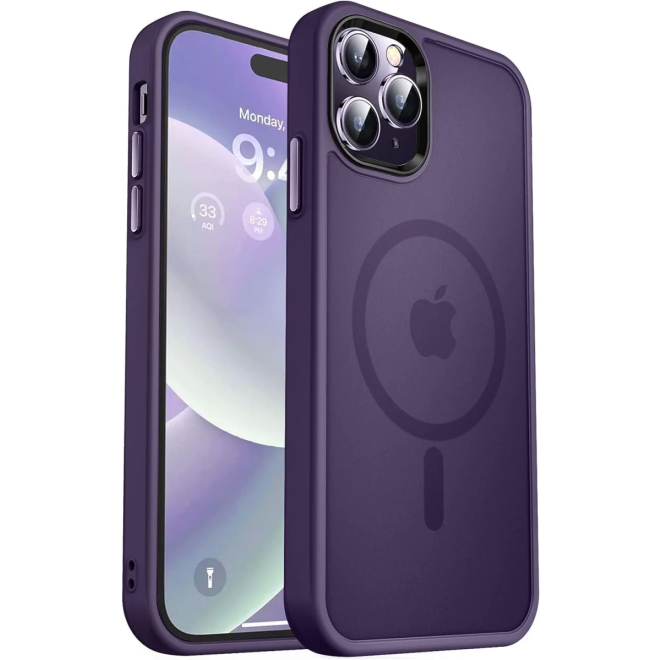 HappyCase Ημιδιάφανη Σκληρή Θήκη MagSafe - Apple iPhone 15 Pro - Matte Purple