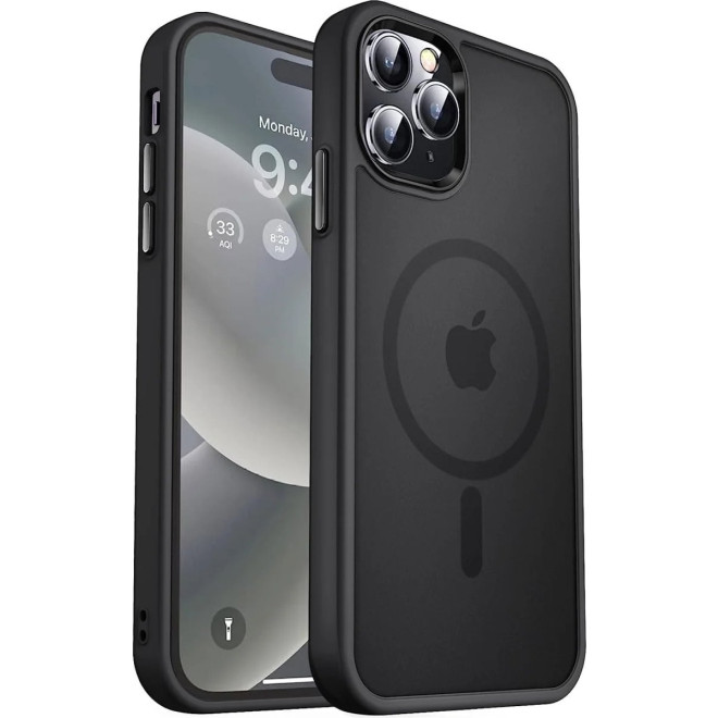 HappyCase Ημιδιάφανη Σκληρή Θήκη MagSafe - Apple iPhone 15 Pro Max - Matte Black