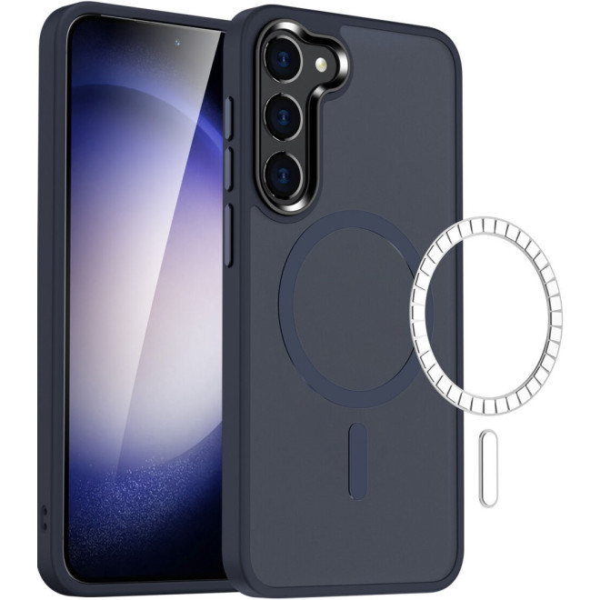 HappyCase Ημιδιάφανη Σκληρή Θήκη MagSafe - Samsung Galaxy S23 Plus - Matte Dark Blue