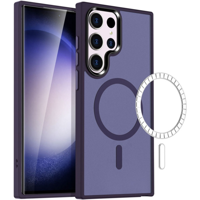 HappyCase Ημιδιάφανη Σκληρή Θήκη MagSafe - Samsung Galaxy S23 Ultra - Matte Purple