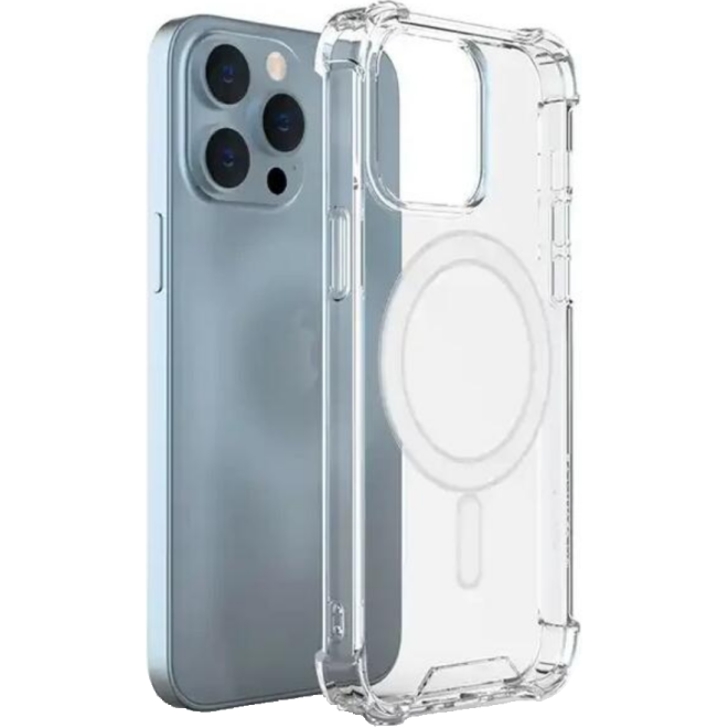 HappyCase Shockproof - Διάφανη Σκληρή Θήκη MagSafe - Apple iPhone 15 Pro - Transparent