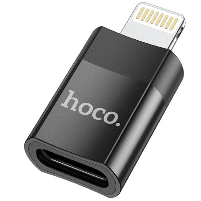 Hoco UA17 Adapter - Αντάπτορας Lightning (male) σε Type-C (female) - 2Α - Black
