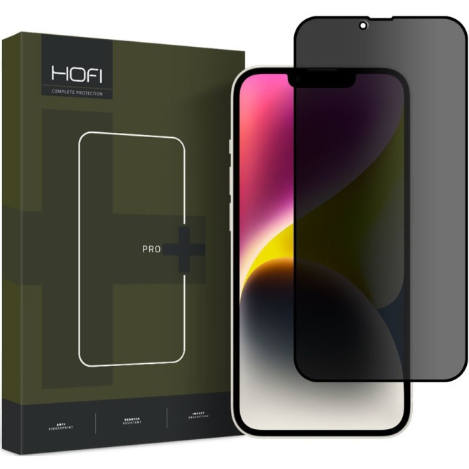 Hofi Anti Spy Pro+ Tempered Glass Privacy - Full Face Αντιχαρακτικό Γυαλί Προστασίας Απορρήτου Οθόνης - Apple iPhone 14 Plus / 13 Pro Max - Black