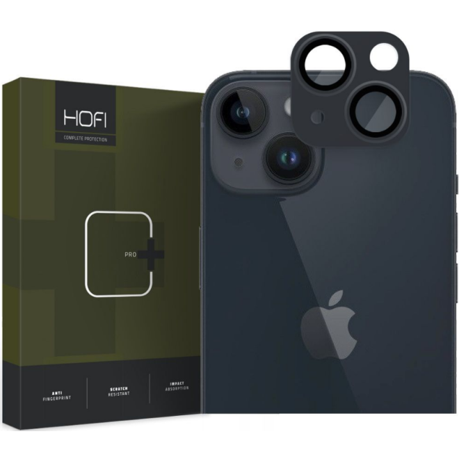 Hofi FullCam Pro+ - Μεταλλικό Προστατευτικό Κάλυμμα με Tempered Glass για Φακό Κάμερας - Apple iPhone 15 / 15 Plus - Black