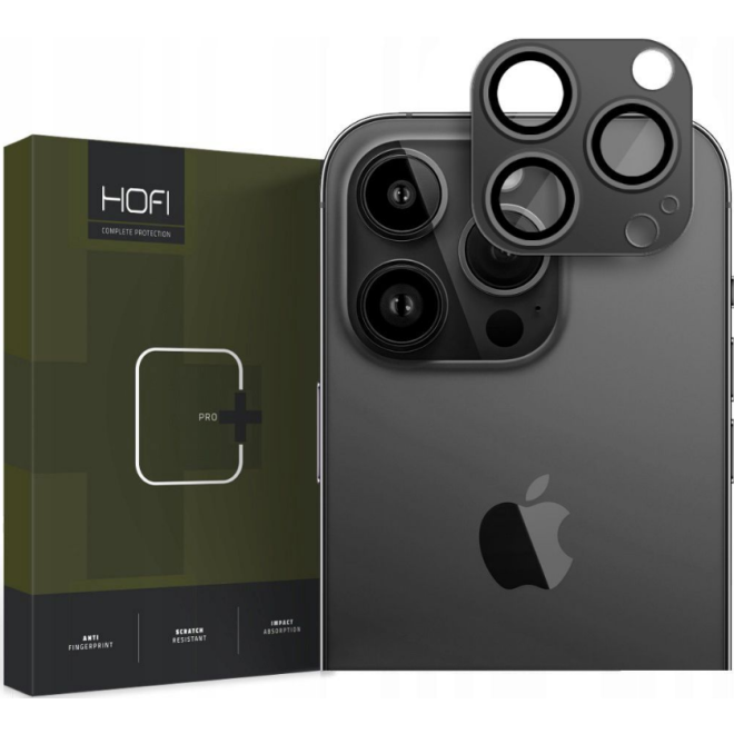 Hofi FullCam Pro+ - Μεταλλικό Προστατευτικό Κάλυμμα με Tempered Glass για Φακό Κάμερας - Apple iPhone 15 Pro / 15 Pro Max - Black