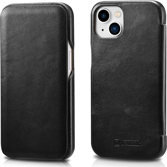 iCarer Vintage Series Curved Edge - Δερμάτινη Θήκη Apple iPhone 13 mini - Black