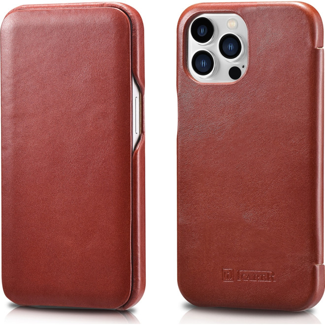 iCarer Vintage Series Curved Edge - Δερμάτινη Θήκη Apple iPhone 13 Pro Max - Red