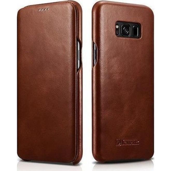 iCarer Vintage Series Curved Edge - Δερμάτινη Θήκη Samsung Galaxy S8 - Brown