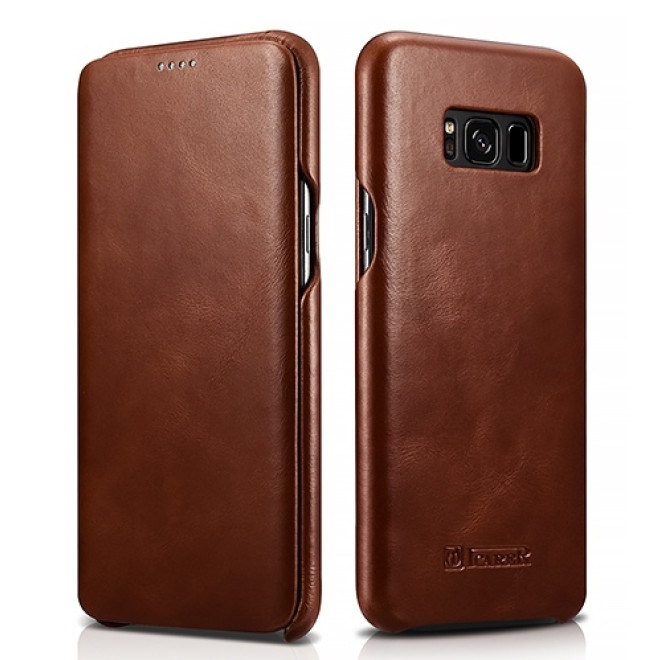 iCarer Vintage Series Curved Edge - Δερμάτινη Θήκη Samsung Galaxy S8 Plus - Brown