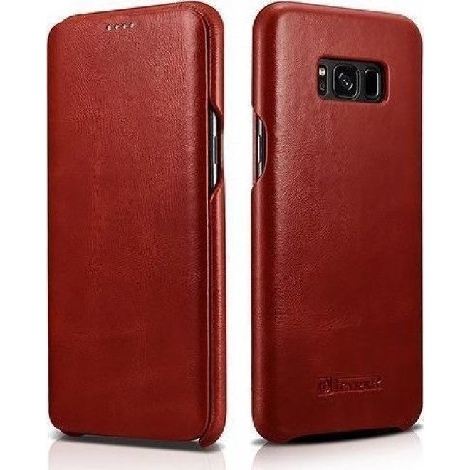 iCarer Vintage Series Curved Edge - Δερμάτινη Θήκη Samsung Galaxy S8 Plus - Red 