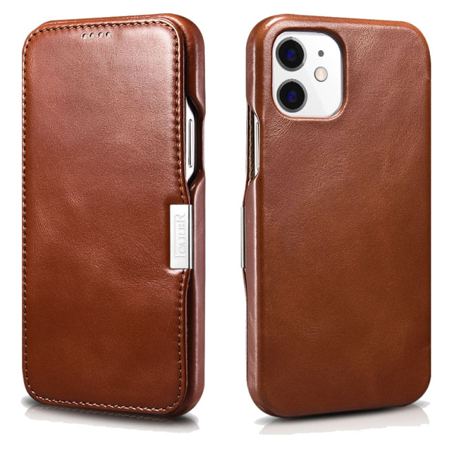 iCarer Vintage Series Side-Open Δερμάτινη Θήκη Apple iPhone 12 mini - Brown