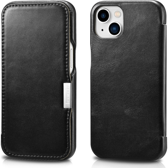 iCarer Vintage Series Side-Open Δερμάτινη Θήκη Apple iPhone 13 - Black