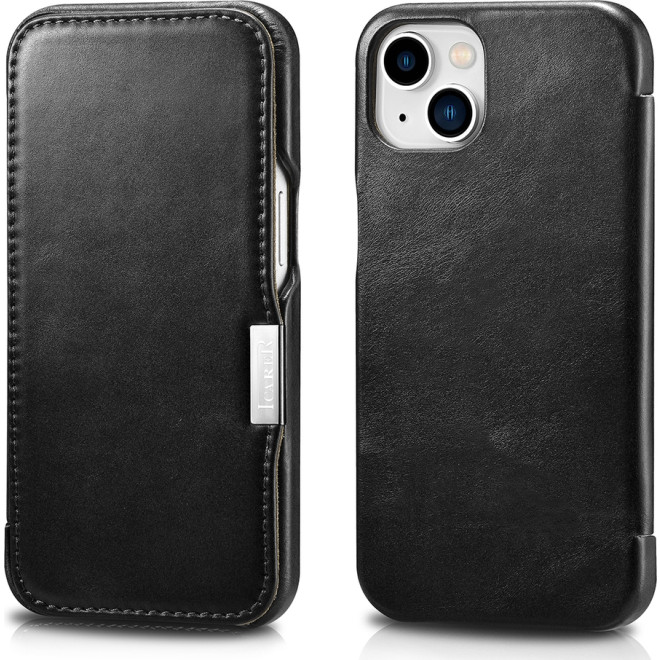 iCarer Vintage Series Side-Open Δερμάτινη Θήκη Apple iPhone 13 mini - Black