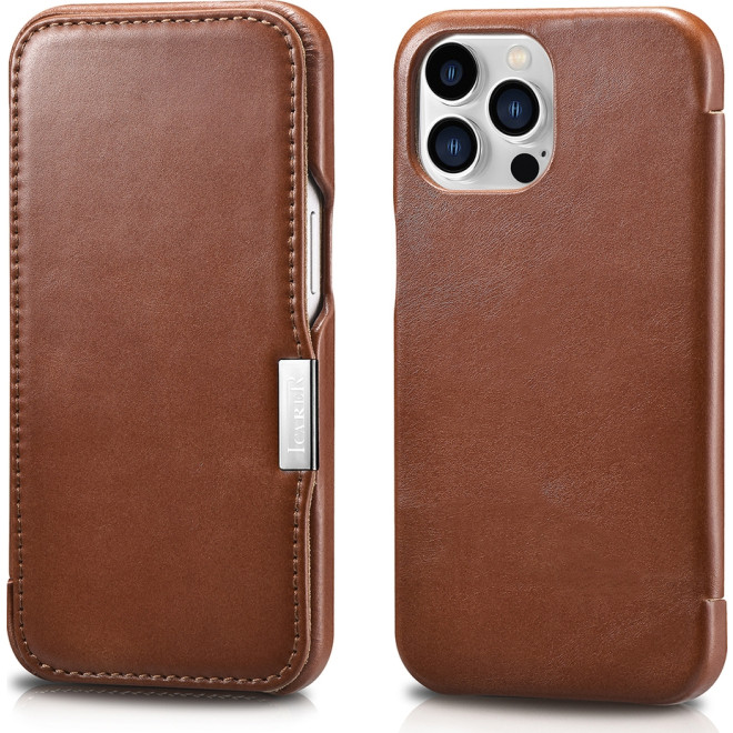 iCarer Vintage Series Side-Open Δερμάτινη Θήκη Apple iPhone 13 Pro Max - Brown