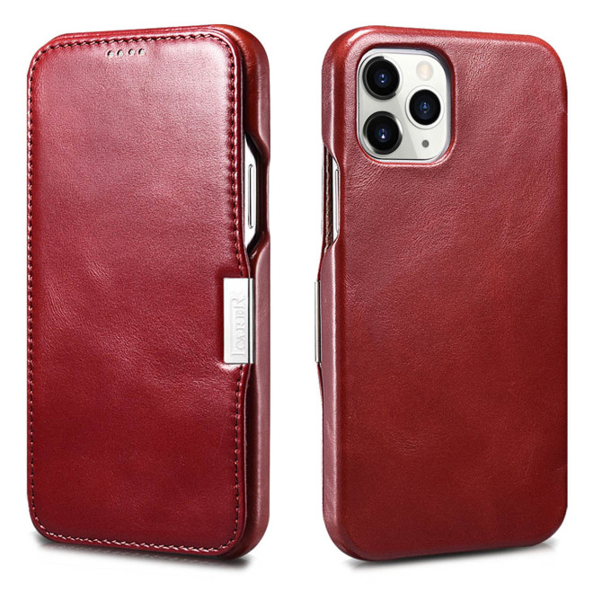 iCarer Vintage Series Side-Open Δερμάτινη Θήκη Apple iPhone 12 Pro Max - Red