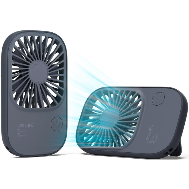 JisuLife Handheld Fan Life2 - Φορητό Επαναφορτιζόμενο Ανεμιστηράκι Χειρός / Γραφείου με KickStand & Λουράκι Λαιμού - 2000mAh - Blue
