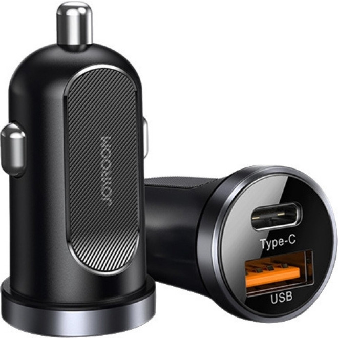 Joyroom Φορτιστής Αυτοκινήτου 5A Quick Charge 3.0 με 1 x USB / 1 Type-C - 30W - Black