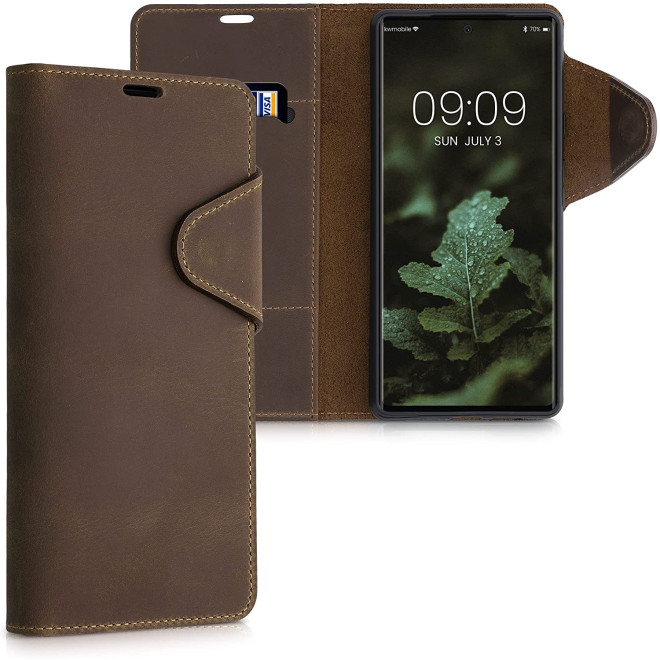 Kalibri Δερμάτινη Suede Θήκη Πορτοφόλι Google Pixel 6 - Brown