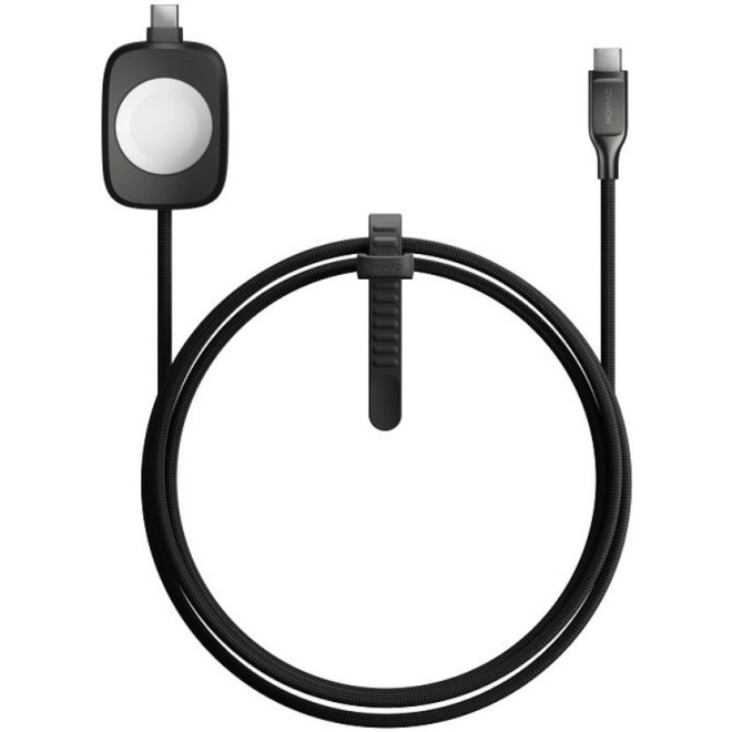 Καλώδιο Type-C Nomad Kevlar σε Type-C & Μαγνητικό Φορτιστή για Apple Watch / AirPods 100W 150cm Black