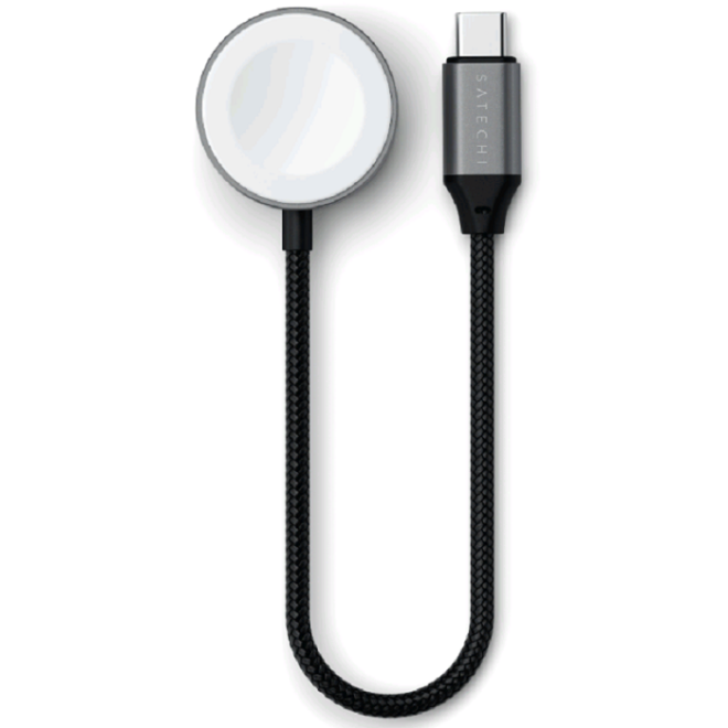 Καλώδιο Type-C Satechi Fast Charging Cable σε Μαγνητικό Γρήγορο Φορτιστή για Apple Watch / AirPods 5W 19cm Space Gray