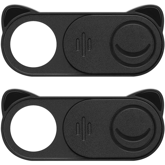 KW ABS Camera Cover - Προστατευτικό Αυτοκόλλητο Κάλυμμα Κάμερας από ABS για Smartphone / Laptop / Tablet / Desktop - 2 Τεμάχια - Black