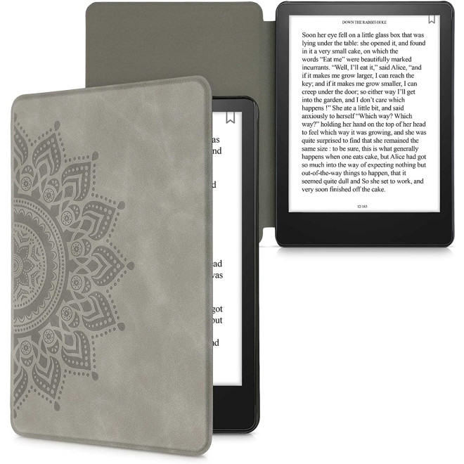 KW Flip Θήκη Amazon Kindle Paperwhite 11th Gen 2021 - PU Nubuck Leather e-Reader Case - Rising Sun / Grey
