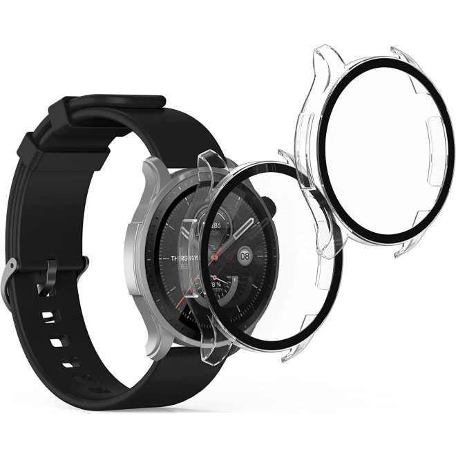 KW Full Body Cover - Θήκη με Tempered Glass - Huami Amazfit GTR 4 / GTR 4 Pro - 2 Τεμάχια - Transparent