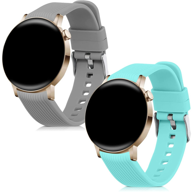KW Λουράκι Σιλικόνης (20mm) Huawei Watch GT 3 42mm - 2 Τεμάχια - Mint / Grey